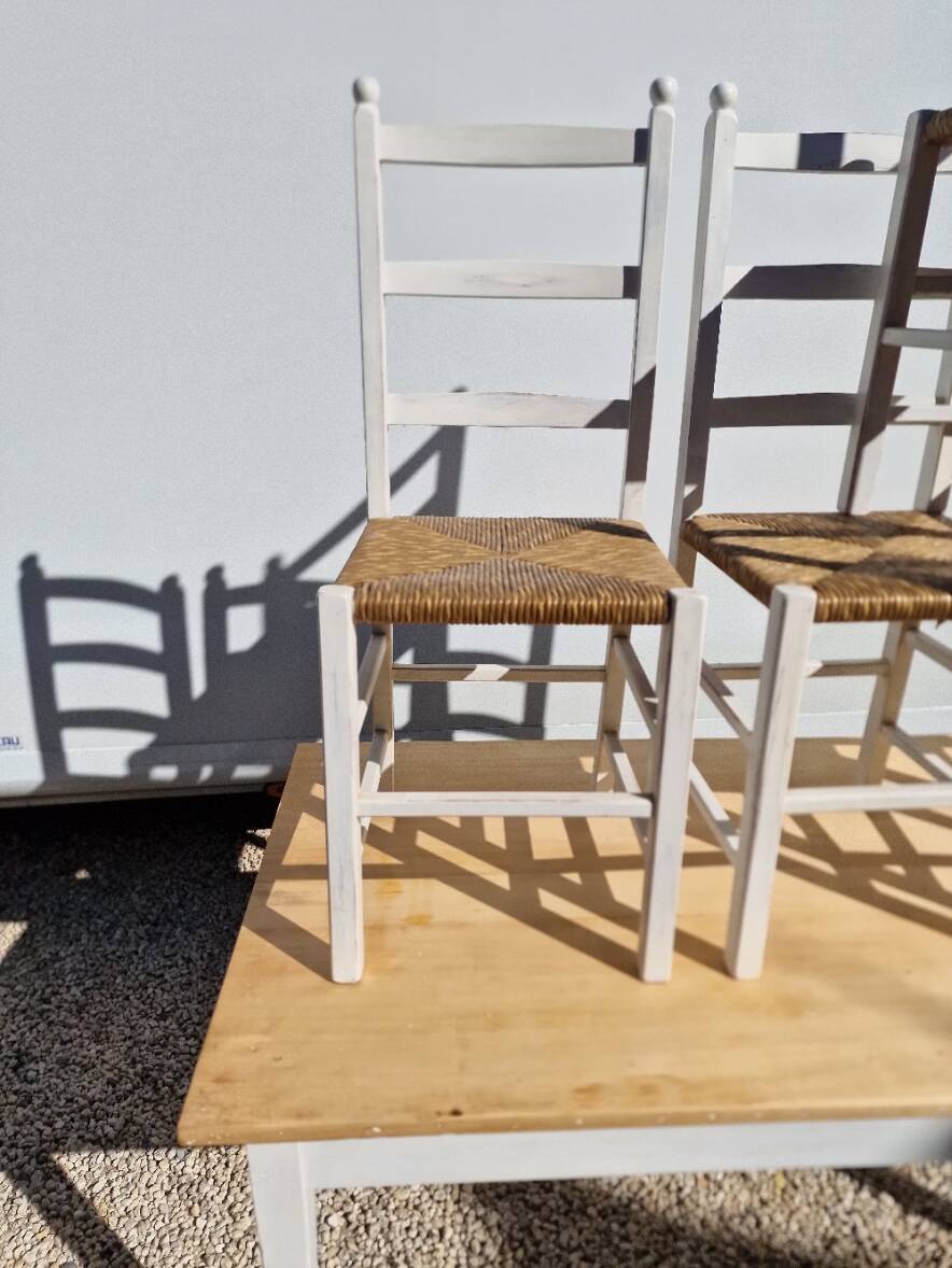 Table ancienne de ferme + 4 chaises