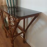 Vintage rattan console