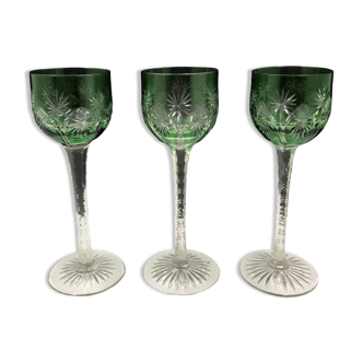 Lot de 3 verres en cristal