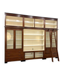 Large Classic English Art Deco Bookcase Library Cabinet