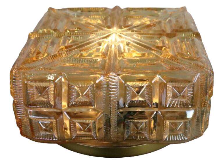 NOS New Old Stock vintage glass ceiling light