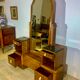 Dressing table art deco 1920 walnut magnifying glass portor marble