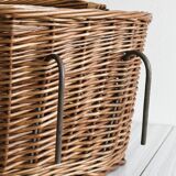 Vintage Wicker Basket for Bike, Removable Carrying Basket with Handle