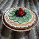 Plat à tarte ancien en barbotine