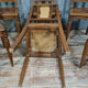 Series of 6 Art Deco period chairs in solid walnut with blonde patina