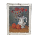 Painting by Nagao Usui: "Bouquet of orange cquelicots"