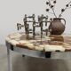 Midcentury stone onyx marble round coffee table ‘Eclectic’