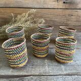 6 paniers porte-verres vintage