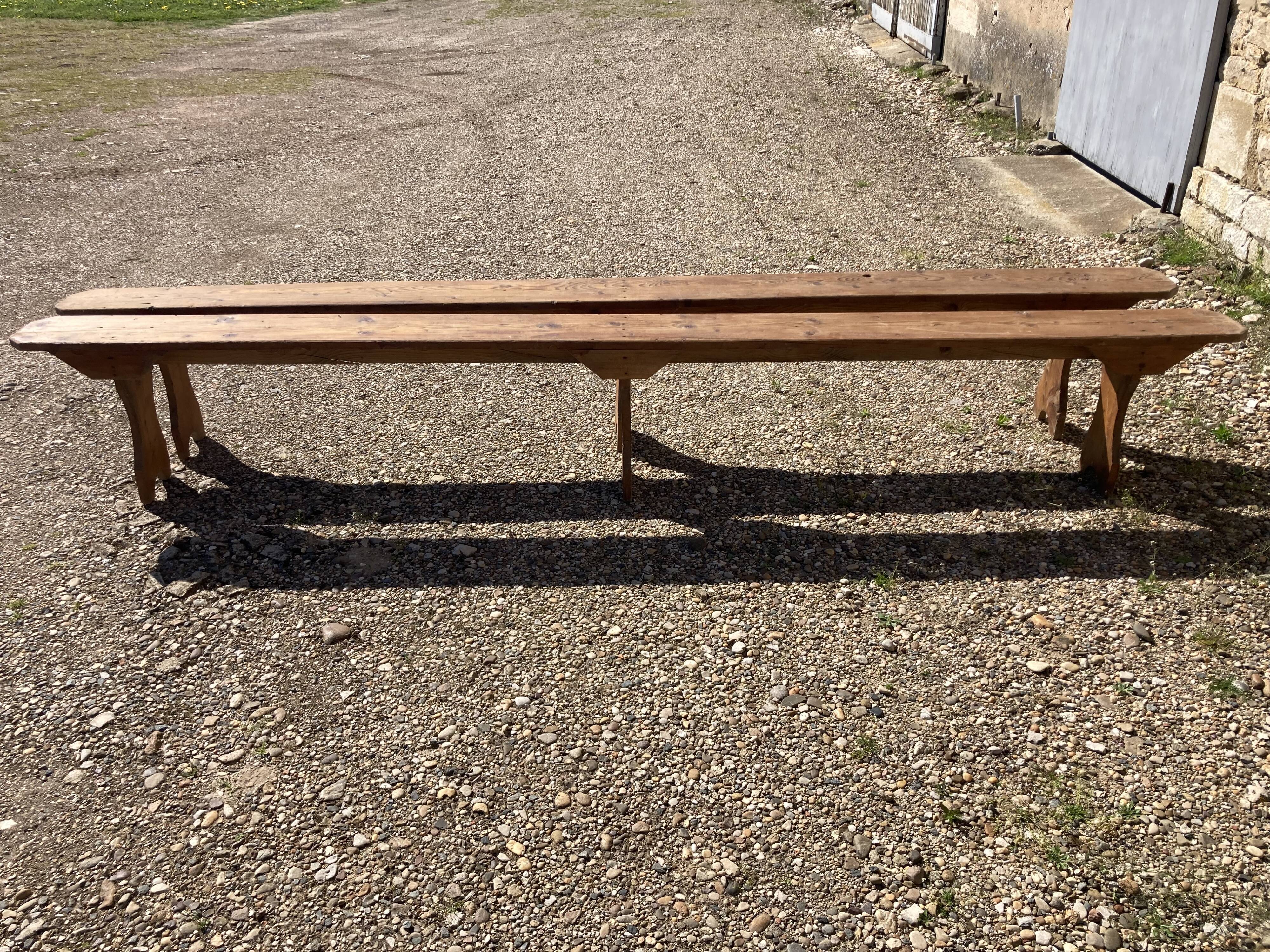Pair of wooden benches