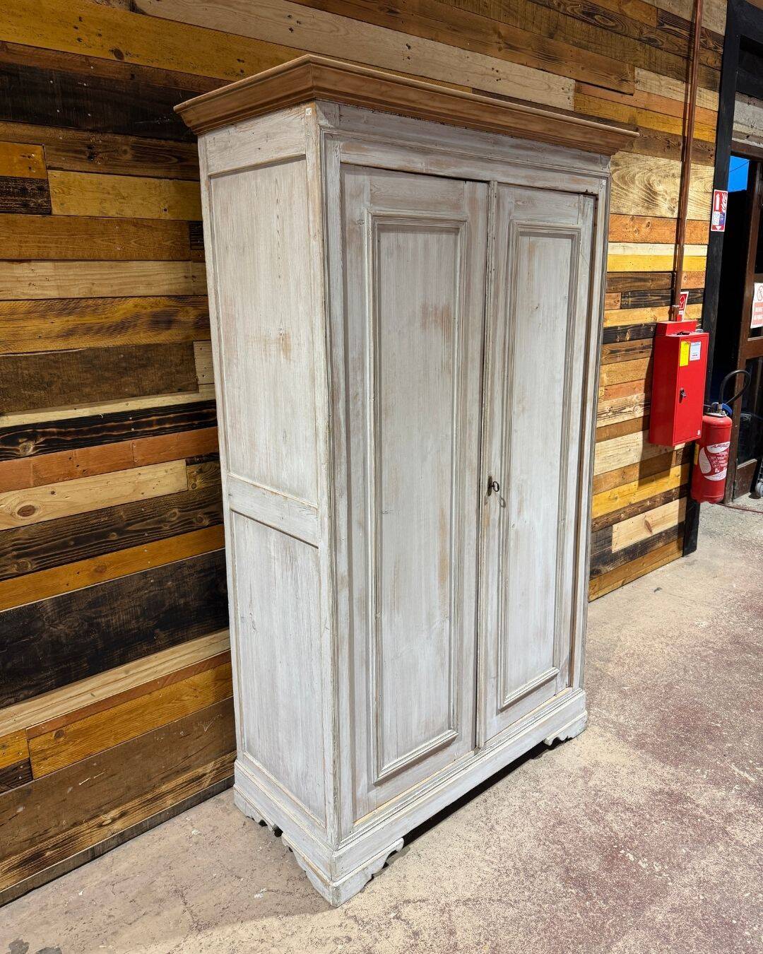 Antique patinated wardrobe - late 19th century