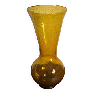 Vase en verre bullé verrerie de biot france