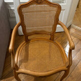 Caned cabriolet armchair – Classic chic style