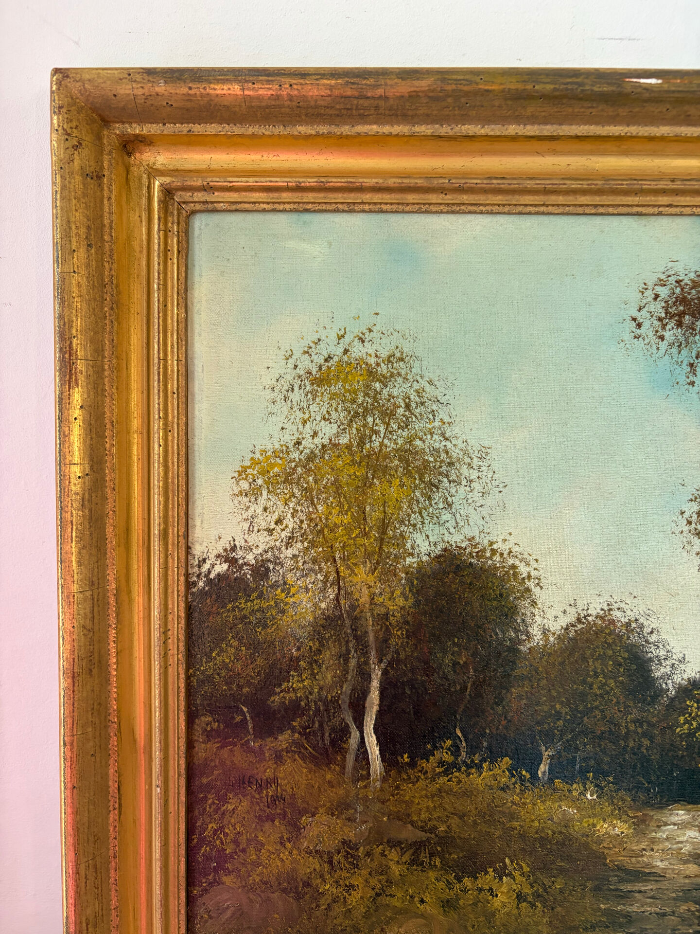 Balade en forêt, huile sur toile