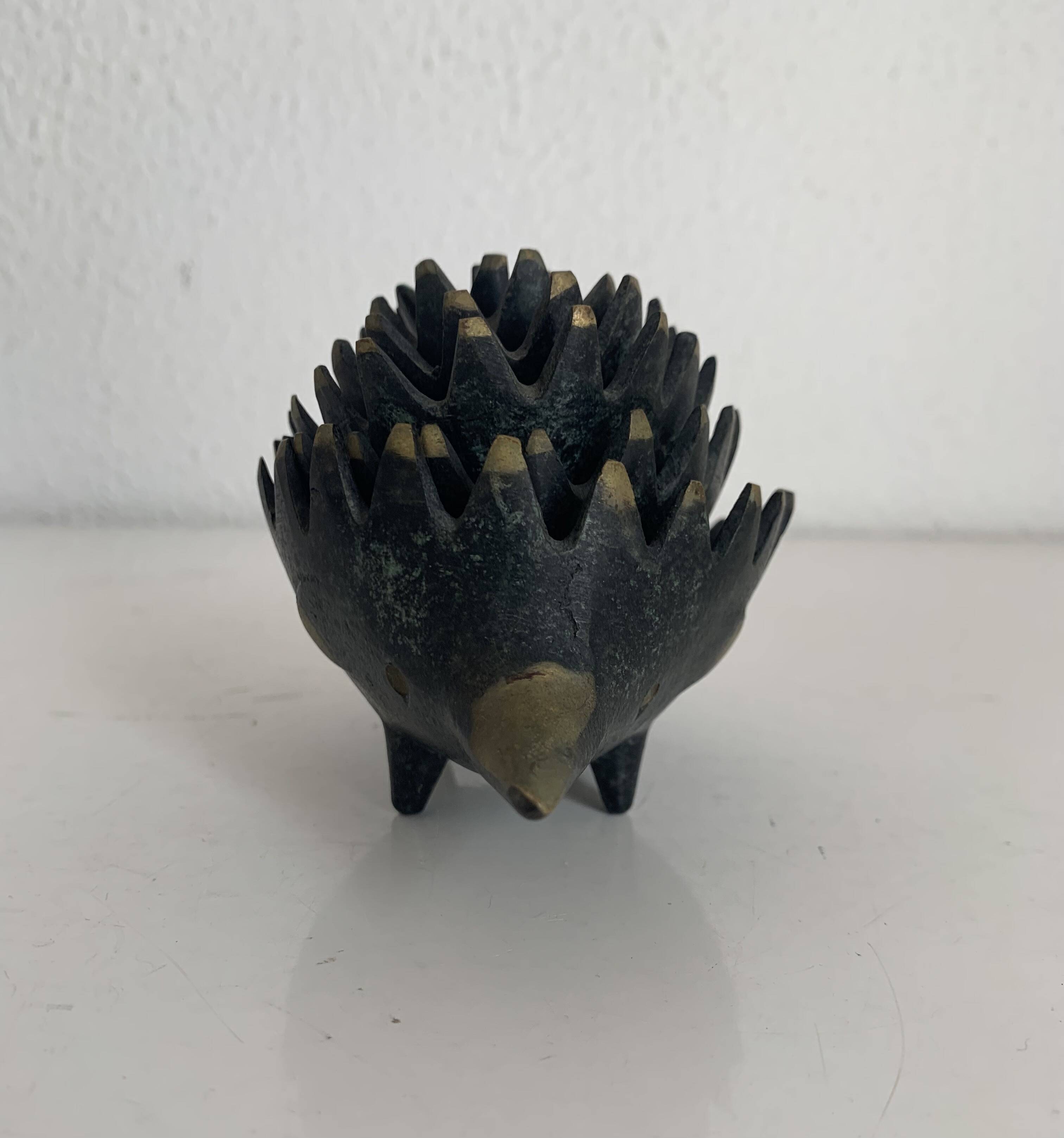 Vintage 1950 hedgehog ashtrays by Walter Bosse for Hertha Baller