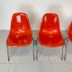 Vintage Eames Herman Miller DSS side chairs in coral orange
