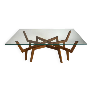 Mid-Century Modern Sculptural Wooden Coffee Table, Italy, 1950s