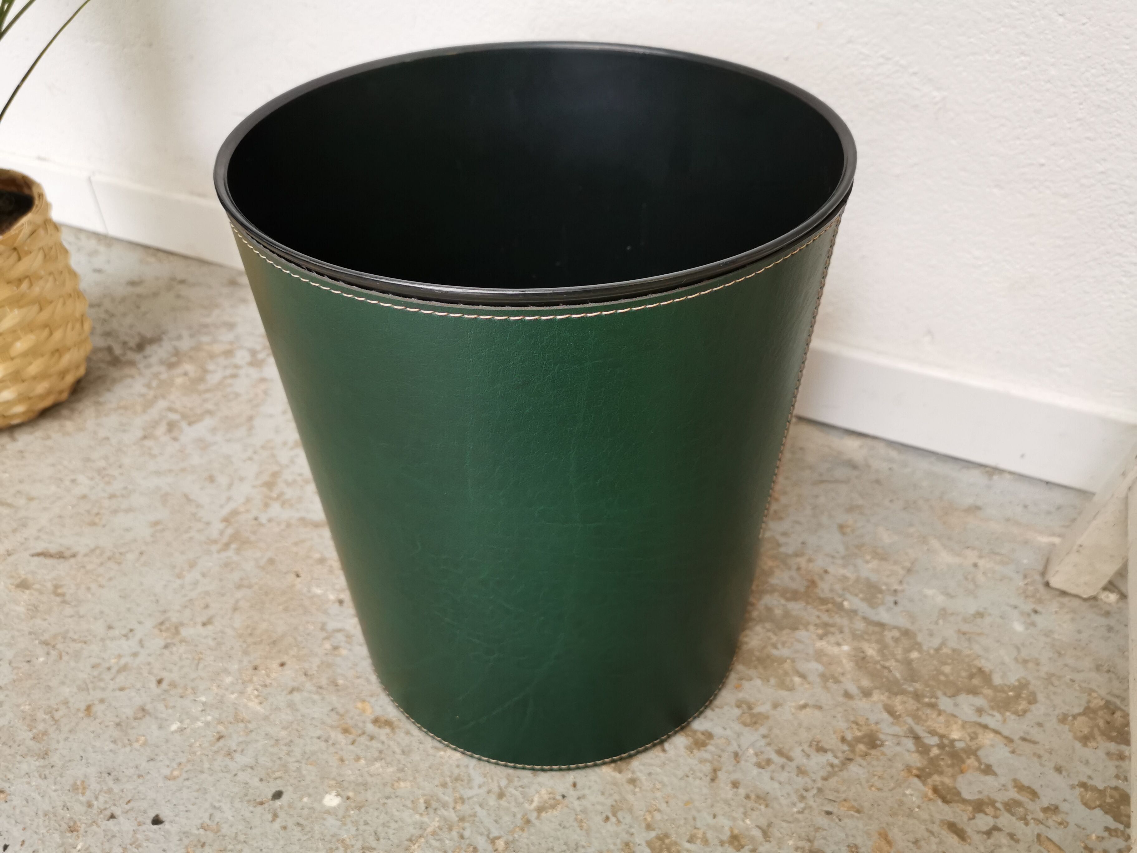 Vintage leather paper basket Denmark