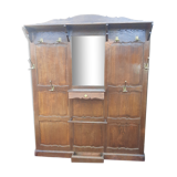 Coat rack wardrobe hats in solid chene