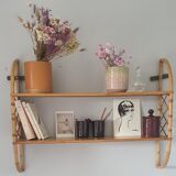 Rattan wall shelf