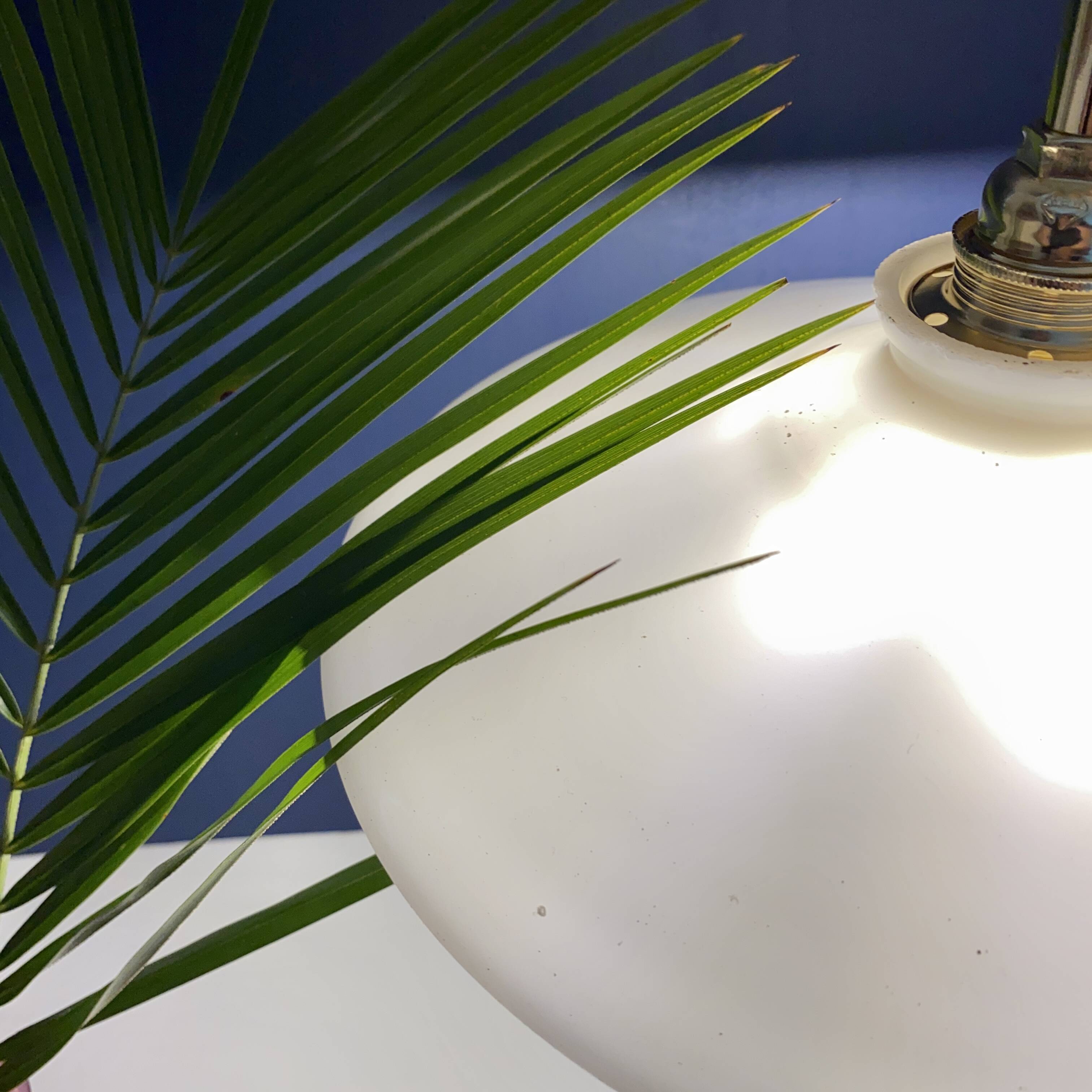 Vintage white opaline pendant light