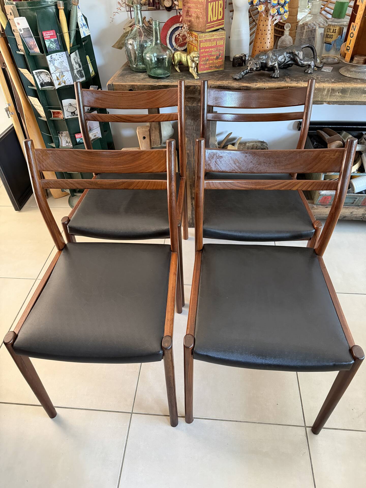 4 Chaises Mid-Century "Style Møller" – Gessef (Italie, 1960)