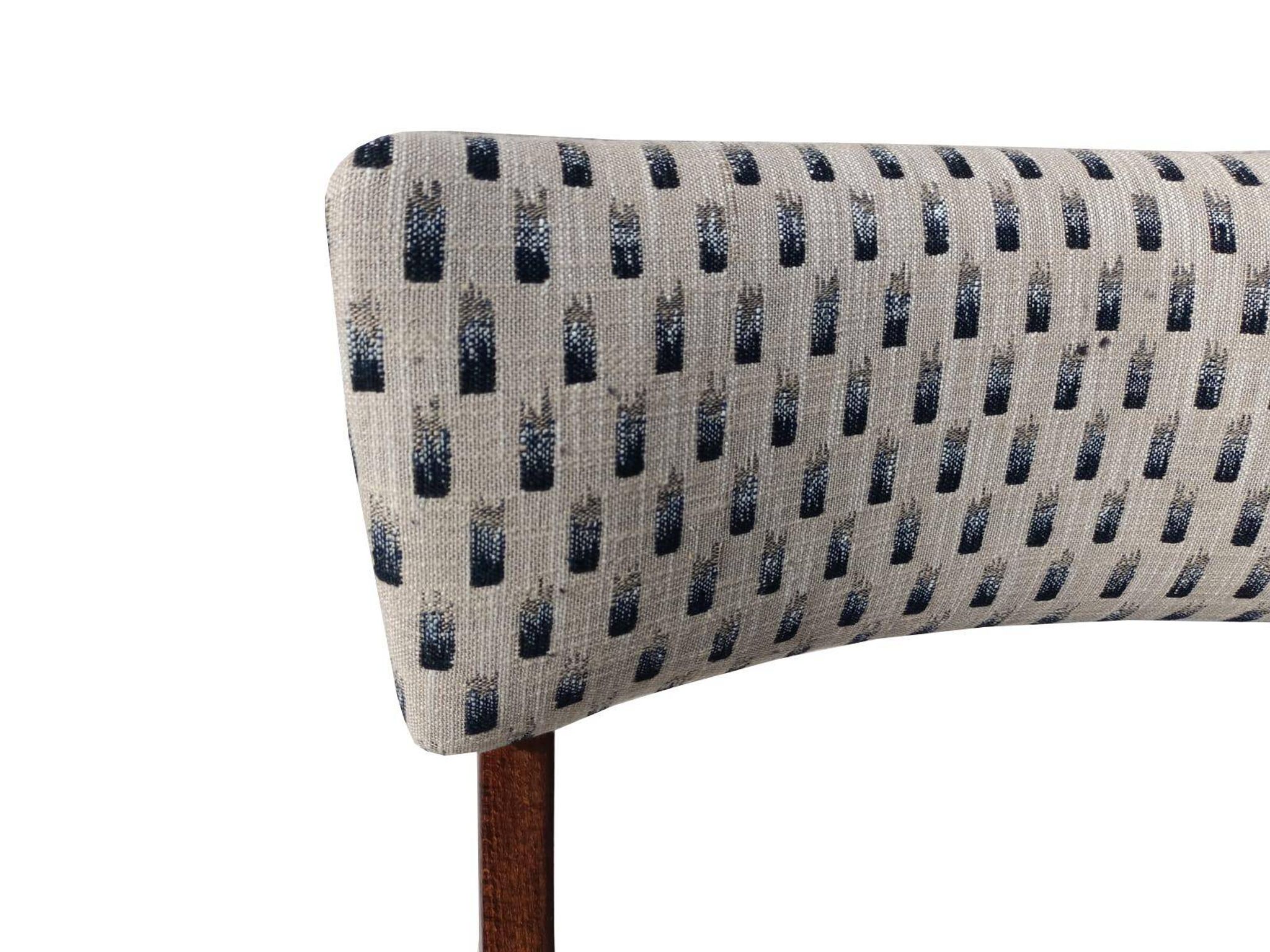 Mid-Century Modern Bumerang Chair, light cream white jacquard, Poland, 1960s