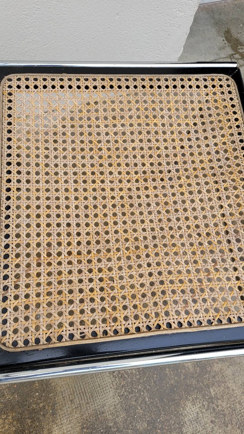 Paire de chaises en métal et cannage style Breuer ,1970