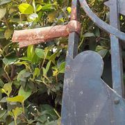 Solid gate, garden iron, H227x110cm, old, exterior door
