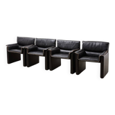 Ensemble de 4 chaises de salle à manger Carlo Bartoli Série Bogo pour Rossi di Albizzate Italie années 1970