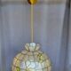 Capiz shell and brass pendant light