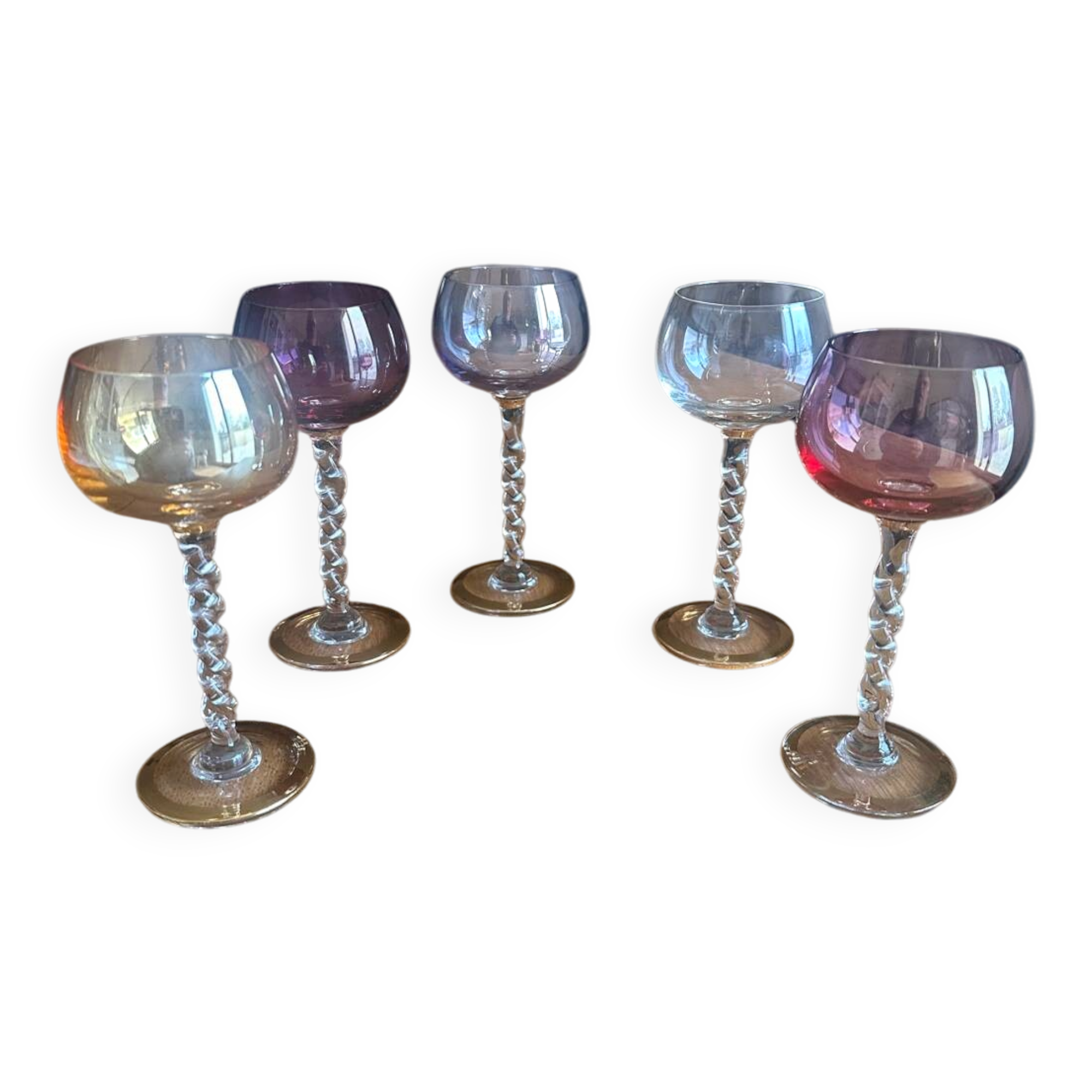 5 Murano crystal glasses