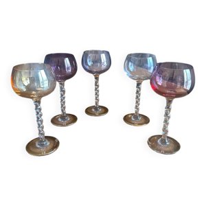 5 verres en cristal Murano