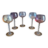 5 Murano crystal glasses