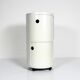 Pair of 70s Kartell Componibili on Wheels in Off White and Coral