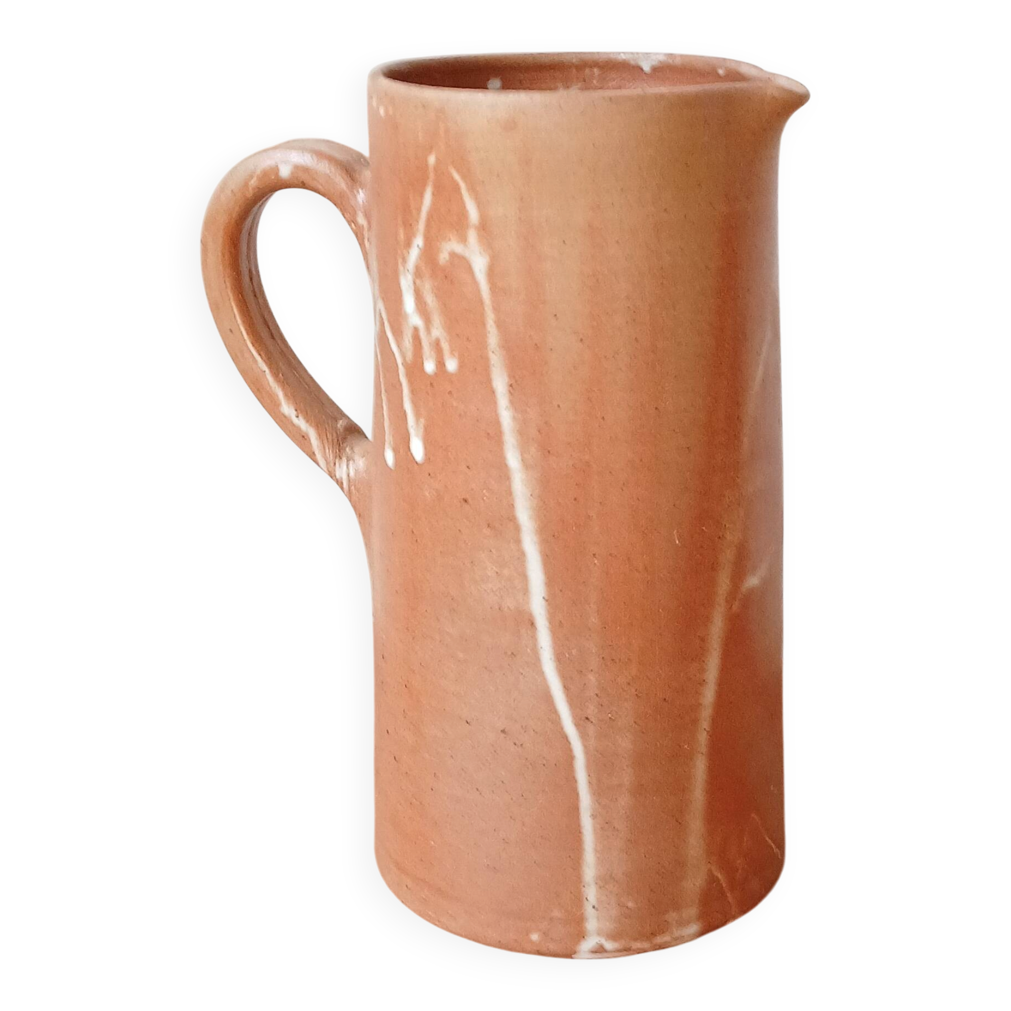 Large stoneware jug with pyrite and white glazes