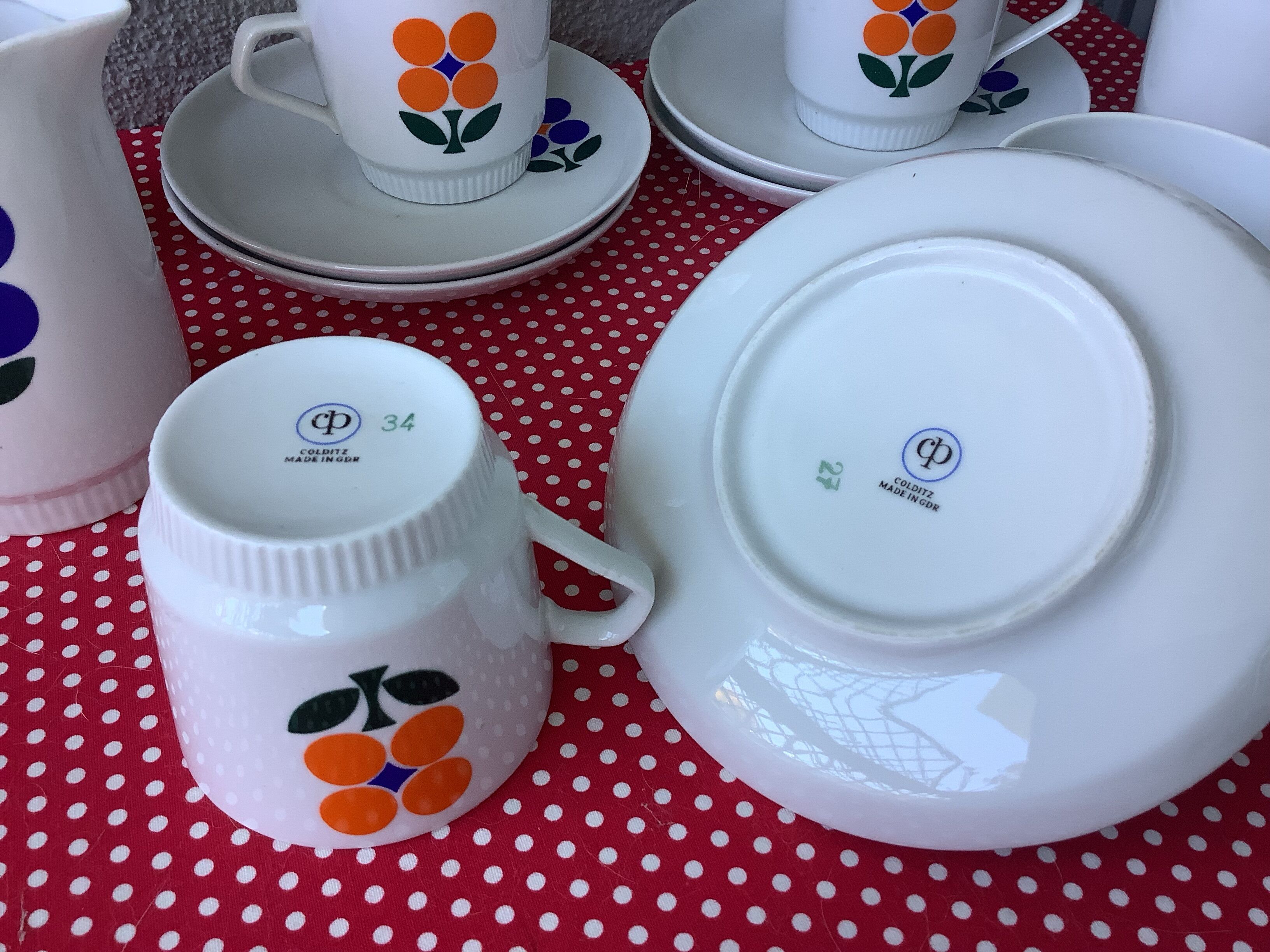 Colditz seventies porcelain cups