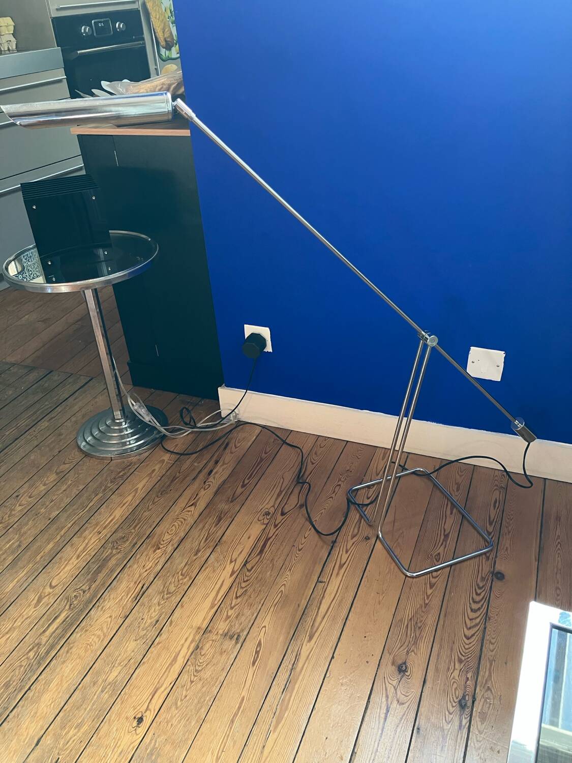 Vintage counterweight floor lamp by Abo Randers, Denmark 1970s.