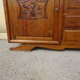 Large sideboard in walnut, black marble