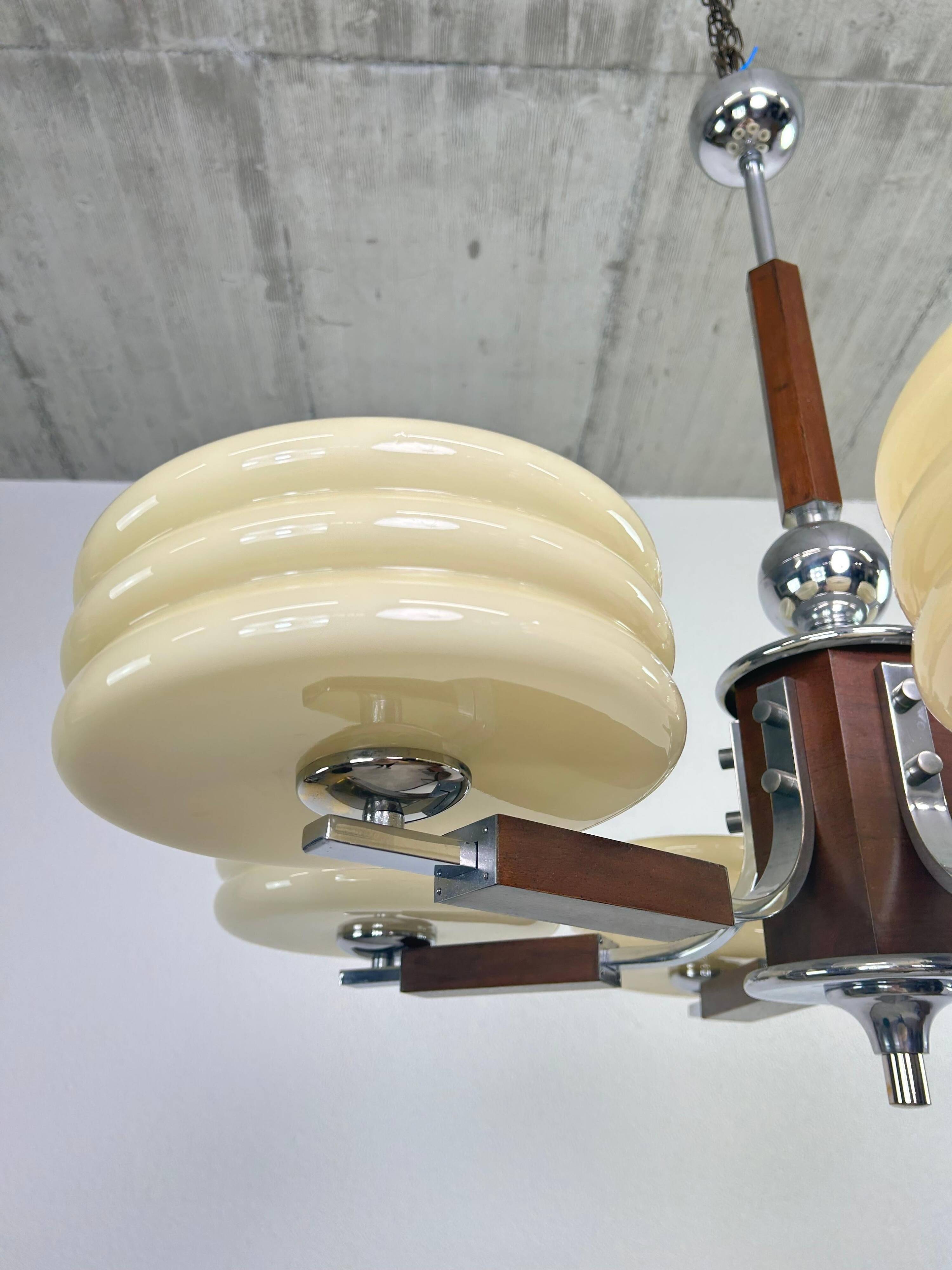 Great Art Deco chandelier attributed to Adolf Loos.