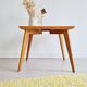 Table basse pieds compas dessus marqueté