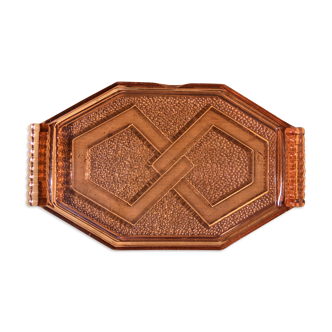 Pink glass tray