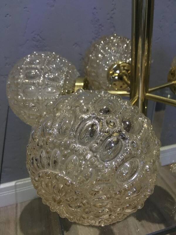 Richard Essig Sputnik Chandelier – Brass Bubble Glass 1960s
