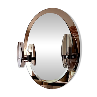 Bevelled illuminating mirror by Antonio Lupi, Luxor crystal, Italy, 1960s.