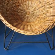 Pair of mid century bamboo and iron pod chairs, 1960s