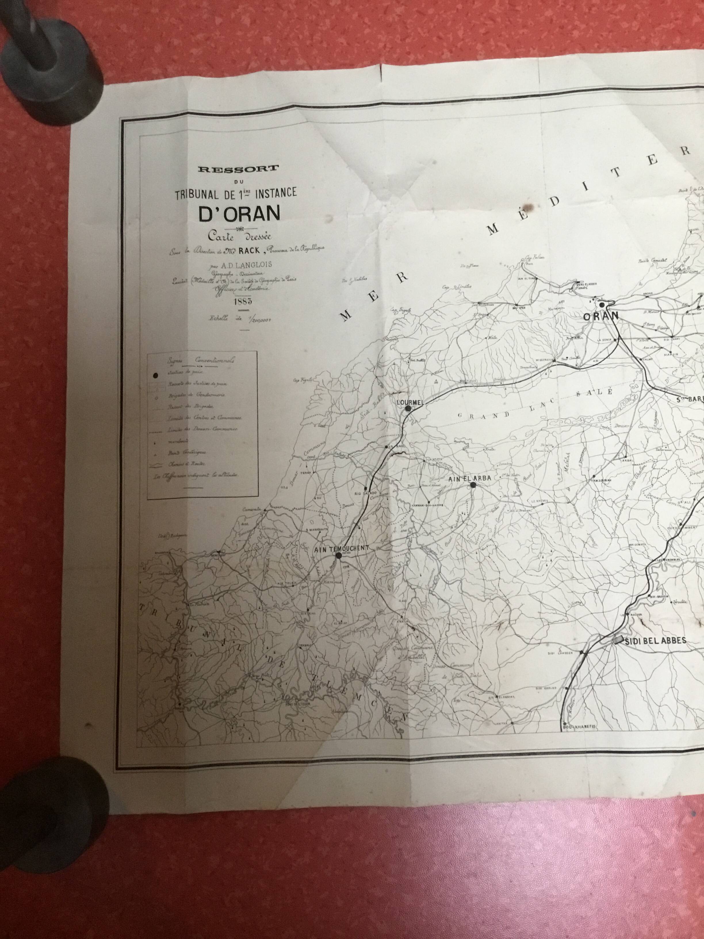 Carte d'Algérie 1883