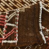 Green & Red Details Vintage Kilim Rug, Oushak Area Rug, 233x300Cm