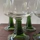 Vintage maximalist twisted green stemmed wine glass roemer