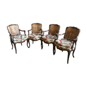 4 fauteuils Louis XV cabriolet