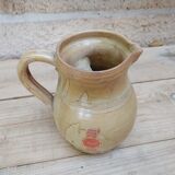 Vintage Refreshing stoneware pitcher with ice cube tank