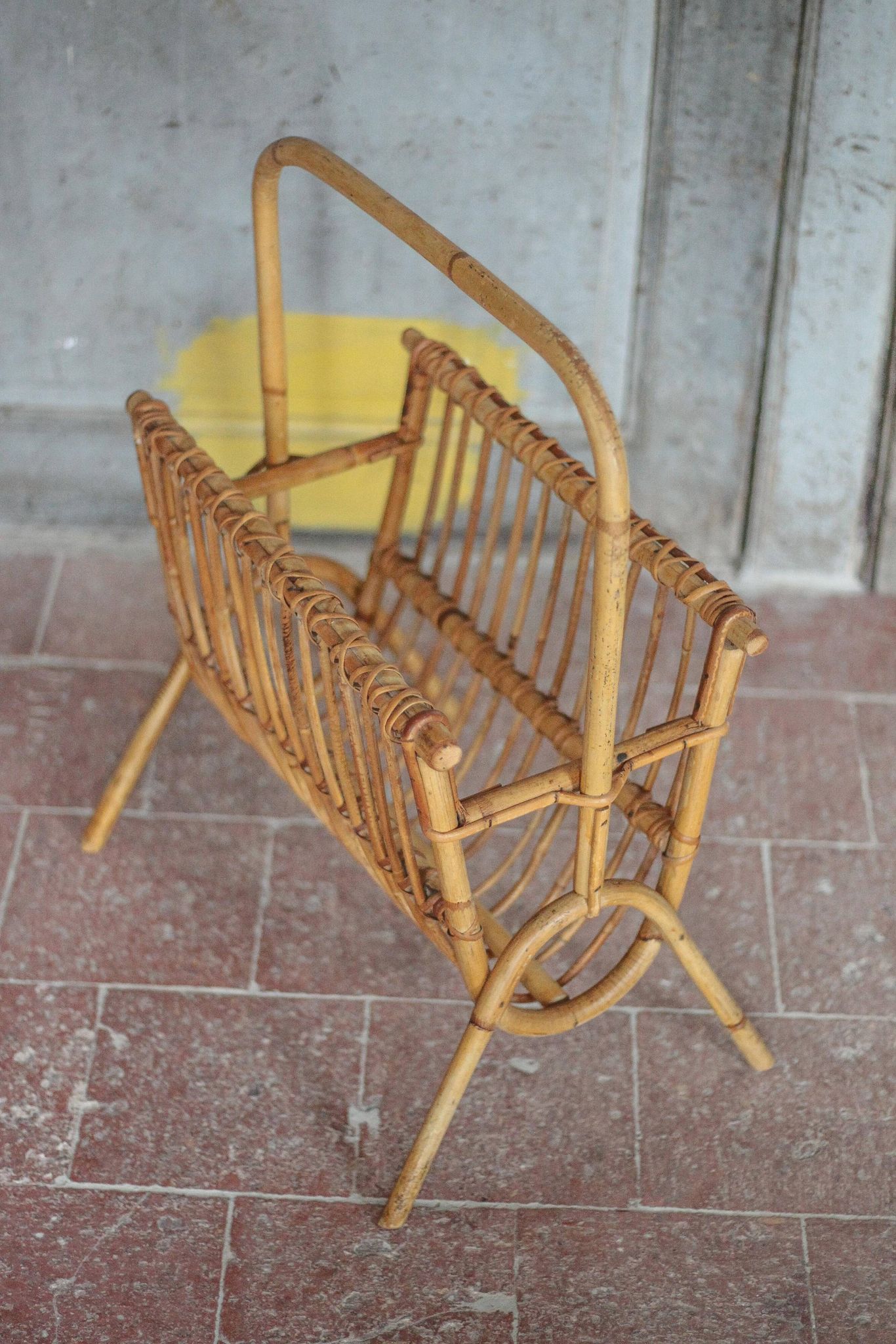 Porte-revue rotin, porte-revue osier, rangement magazines, magazine rack